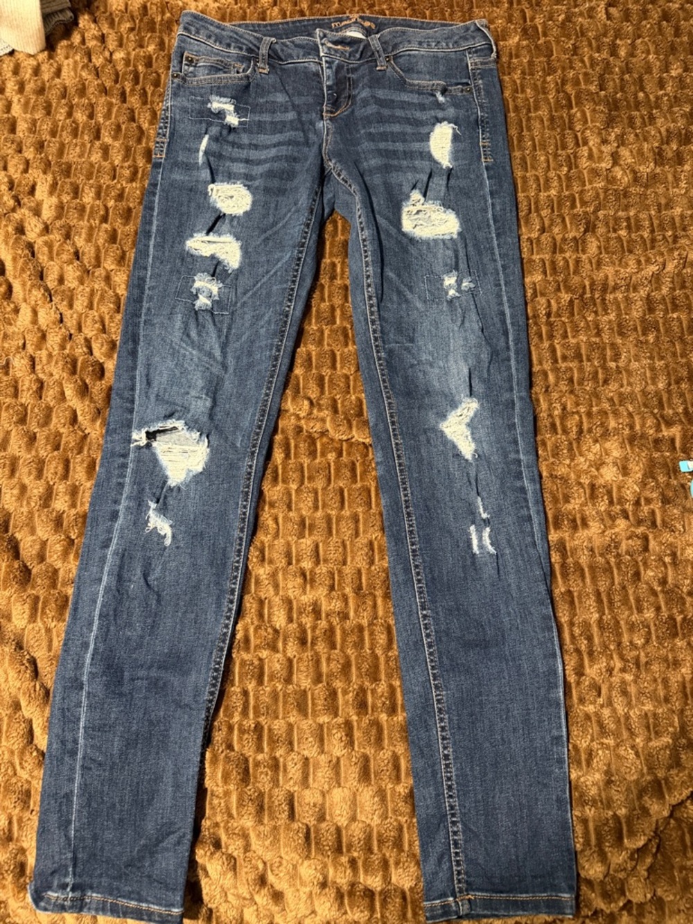 Maurice’s Women's Distressed Dark Blue Slim Jeans